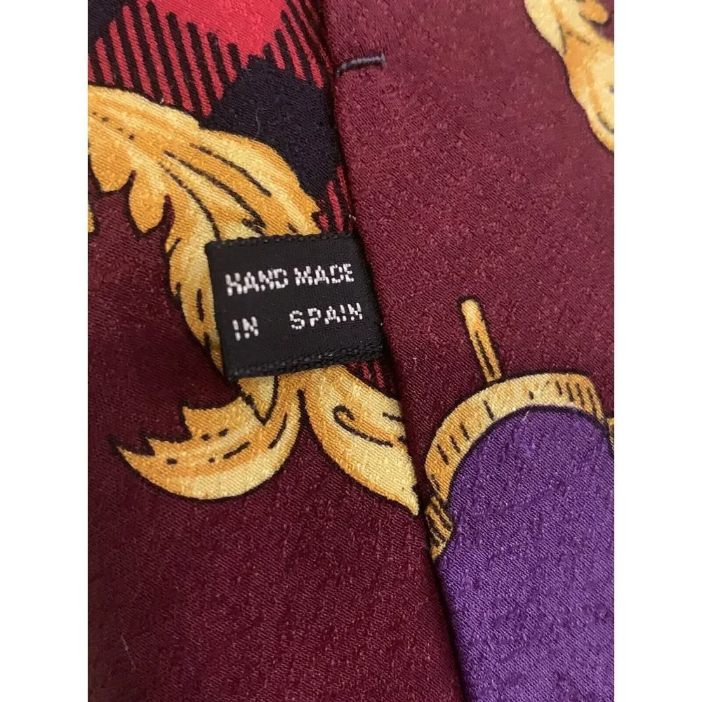 Vtg 1990s Gianni Versace Men's Plaid Harlequin Baroque Pre-Death Silk Tie 3.75